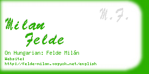 milan felde business card